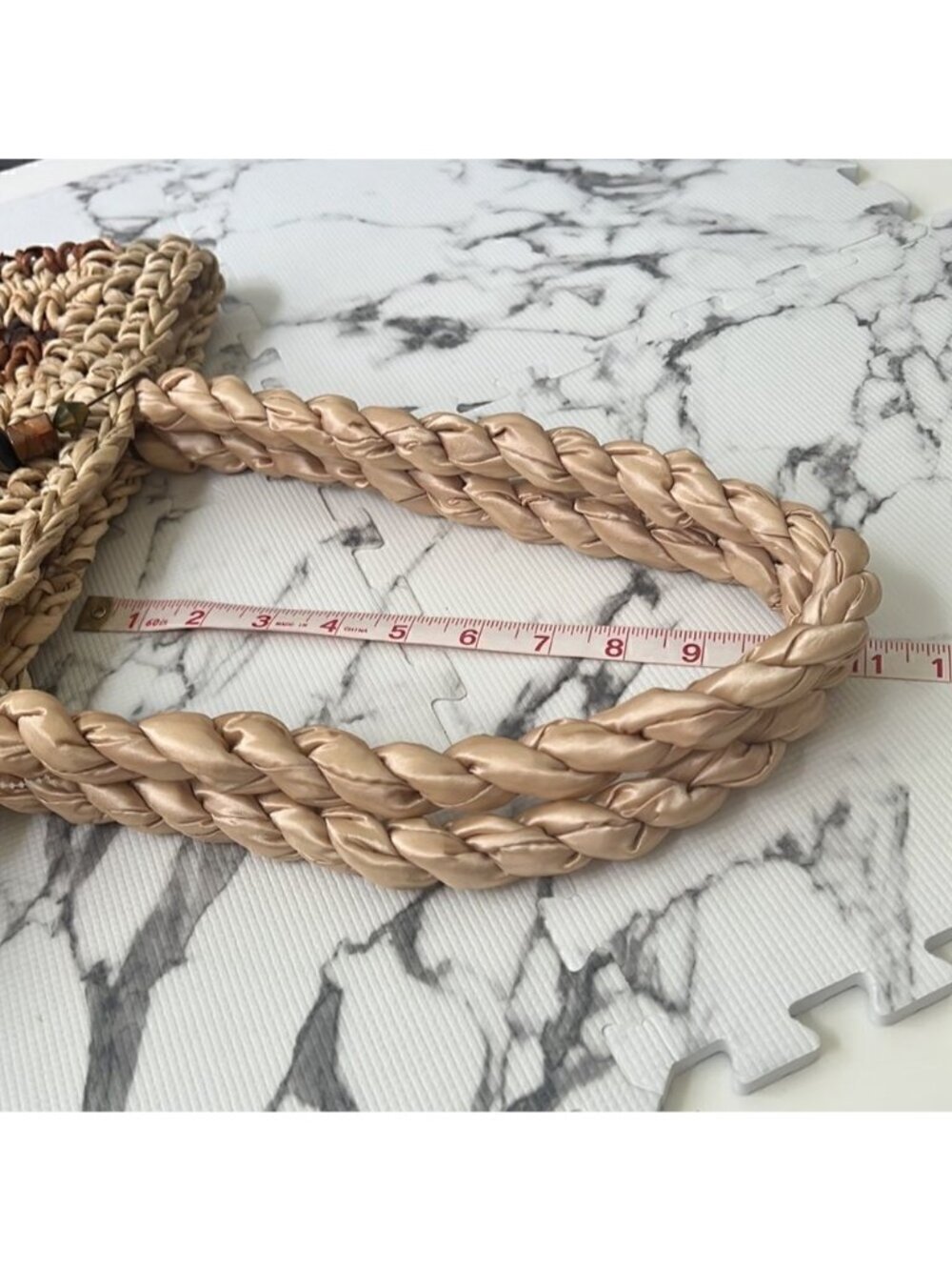 Sun ‘N’ Sand Brown and Tan Straw Shoulder Bag Tote Purse NWT - Picture 11 of 14